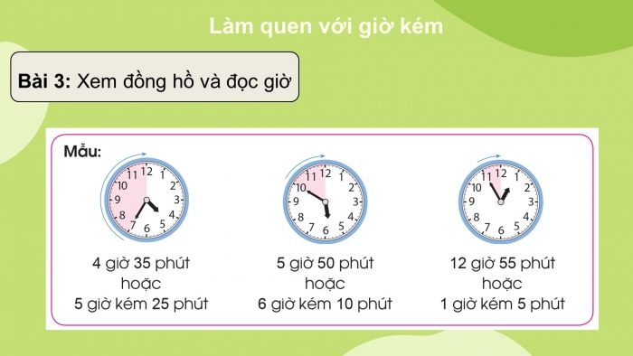 Giáo án điện tử toán 3 cánh diều bài: Thực hành xem đồng hồ