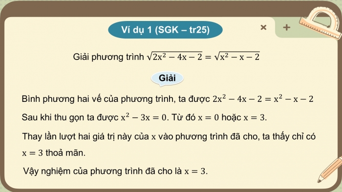 Giáo án điện tử toán 10 kết nối bài 18: Phương trình quy về phương trình bậc hai