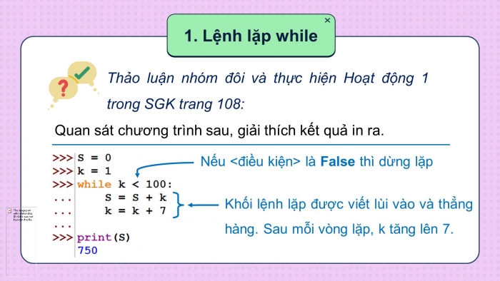 Giáo án điện tử tin học 10 kết nối bài 21: Câu lệnh lặp while (2 tiết)