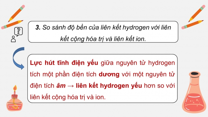 Giáo án điện tử hóa học 10 chân trời bài 11: Liên kết hydrogen và tương tác van der waals (2 tiết)