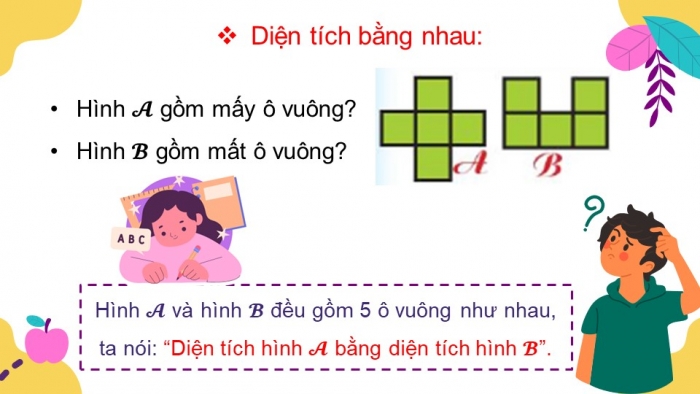 Giáo án điện tử toán 3 chân trời bài: Diện tích của một hình