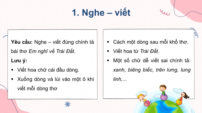 Giáo án điện tử tiếng việt 3 kết nối tri thức bài 27: Thư của ông trái đất gửi các bạn nhỏ - Tiết 3. Viết