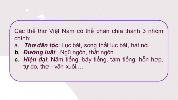 Giáo án điện tử Ngữ văn 12 bài: Luật thơ