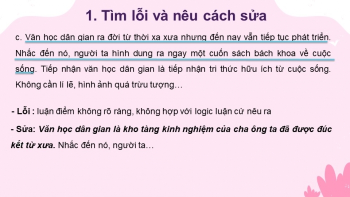 Giáo án điện tử Ngữ văn 12 bài: Chữa lỗi lập luận trong văn nghị luận