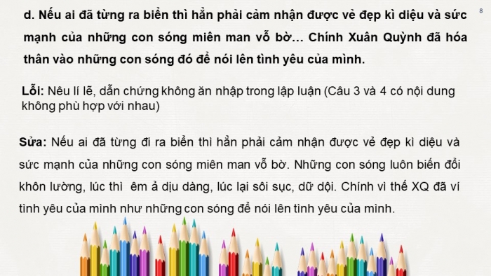 Giáo án điện tử Ngữ văn 12 bài: Thực hành chữa lỗi lập luận trong văn nghị luận