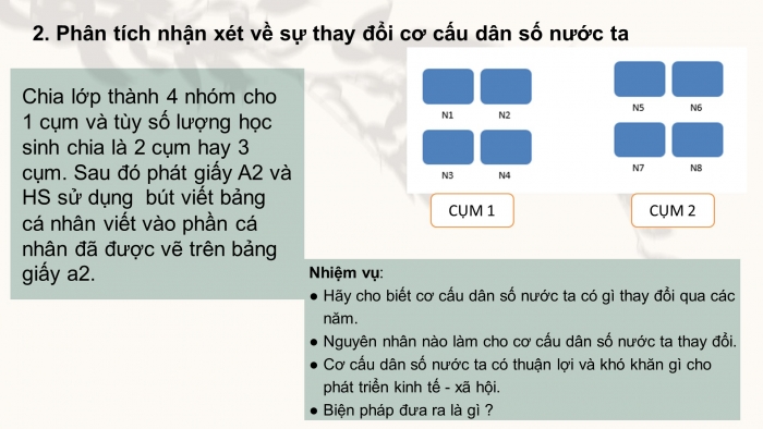 Giáo án điện tử địa lí 9 bài 5: Thực hành - Phân tích và so sánh tháp dân số năm 1999, 2009, 2019