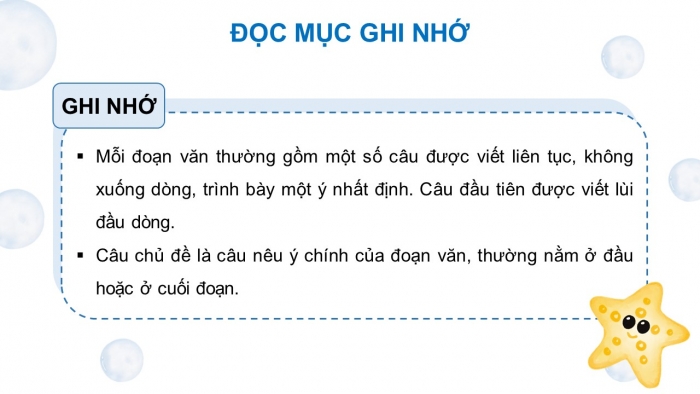 Giáo án điện tử Tiếng Việt 4 kết nối Bài 1 Viết: Tìm hiểu đoạn văn và câu chủ đề