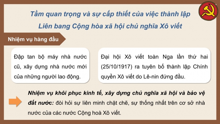 Giáo án điện tử Lịch sử 11 kết nối Bài 3: Sự hình thành Liên bang Cộng hoà xã hội chủ nghĩa Xô viết