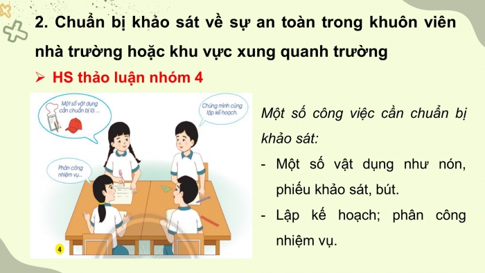 Giáo án điện tử bài 8: Thực hành giữ an toàn và vệ sinh trường học