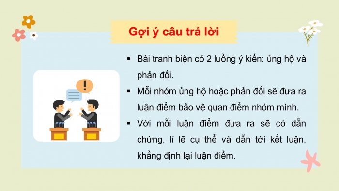 Giáo án điện tử HĐTN 8 cánh diều Chủ đề 2 - HĐGDTCĐ: Bảo vệ quan điểm của bản thân