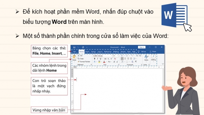 Giáo án điện tử Tin học 4 chân trời Bài 7: Soạn thảo văn bản tiếng Việt