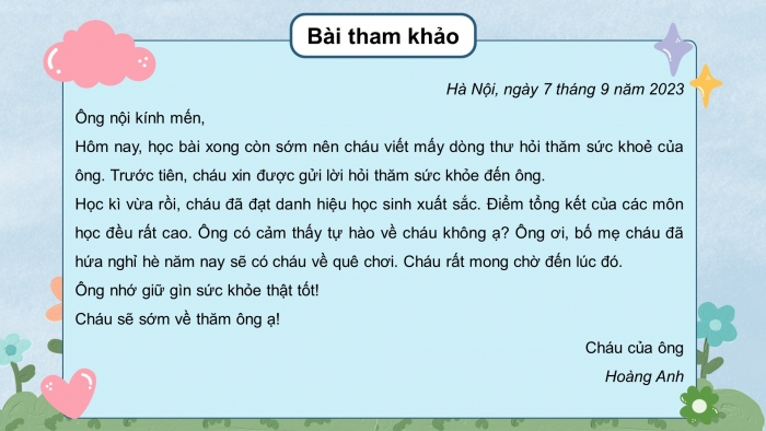 Giáo án điện tử Tiếng Việt 4 chân trời CĐ 3 Bài 7 Viết: Viết thư cho người thân