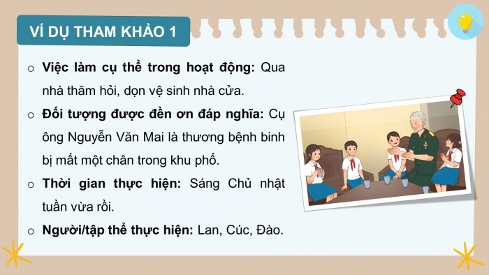 Giáo án điện tử HĐTN 4 chân trời (bản 2) Tuần 15: HĐGDTCĐ - Hoạt động đền ơn đáp nghĩa tại địa phương