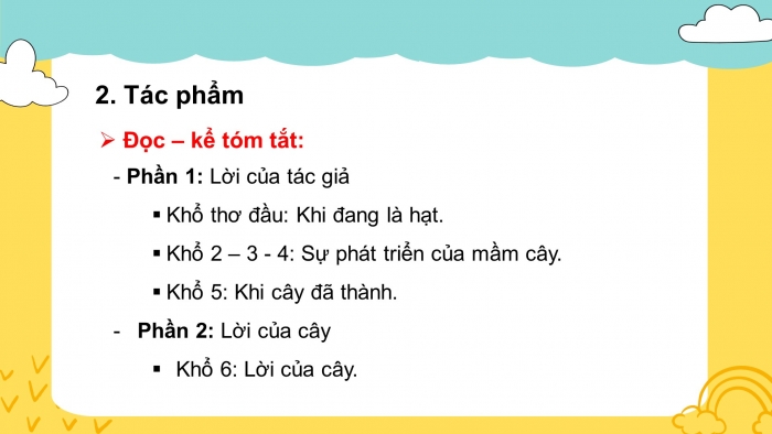 Giáo án điện tử ngữ văn 7 chân trời tiết: Văn bản – Lời của cây