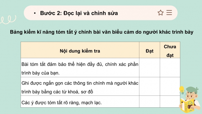 Giáo án điện tử ngữ văn 7 chân trời tiết: Nói và nghe - Tóm tắt ý chính do người khác trình bày