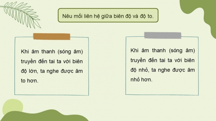 Giáo án điện tử KHTN 7 cánh diều – Phần vật lí bài 10: Biên độ, tần số, độ to và độ cao của âm