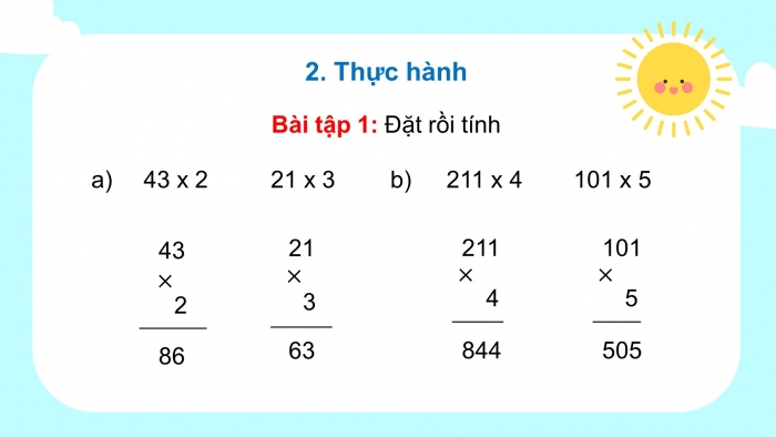 Giáo án điện tử toán 3 chân trời bài: Nhân với số có một chữ số trong phạm vi 1000