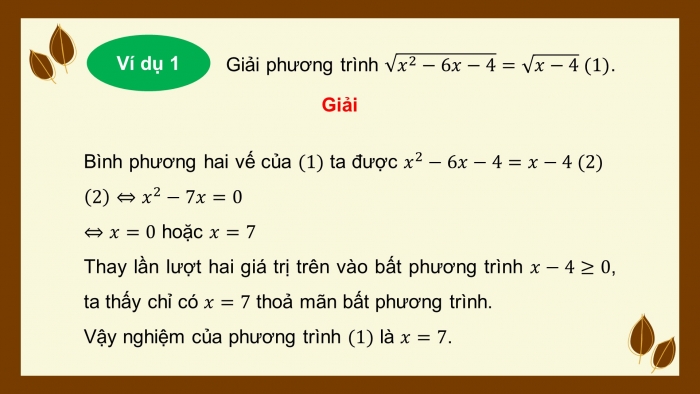 Giáo án điện tử toán 10 cánh diều bài 5: Hai dạng phương trình quy về phương trình bậc hai
