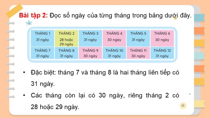 Giáo án điện tử toán 3 chân trời bài: Tháng, năm (2 tiết)