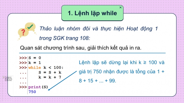 Giáo án điện tử tin học 10 kết nối bài 21: Câu lệnh lặp while (2 tiết)