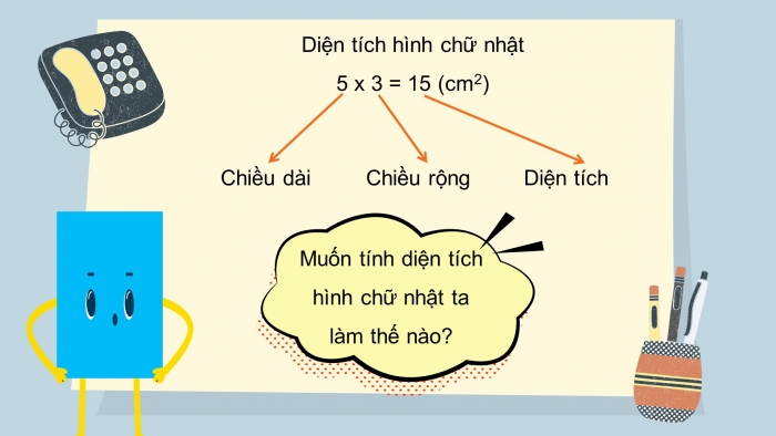 Giáo án điện tử toán 3 chân trời bài: Diện tích hình chữ nhật