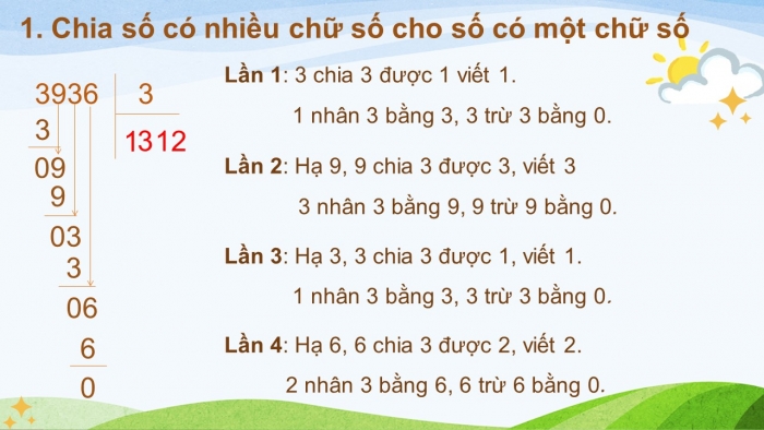 Giáo án điện tử toán 3 cánh diều tiết: chia cho số có một chữ số trong phạm vi 100 000