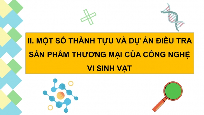 Giáo án điện tử sinh học 10 cánh diều bài 20: Thành tựu của công nghệ vi sinh vật và ứng dụng của vi sinh vật