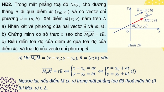Giáo án điện tử toán 10 cánh diều bài 3: Phương trình đường thẳng