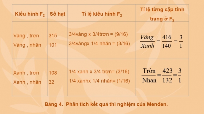 Giáo án điện tử sinh học 9 bài 4: Lai hai cặp tính trạng