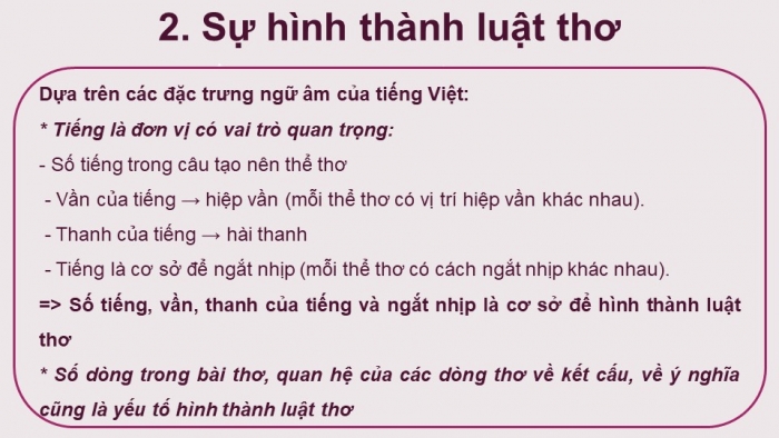 Giáo án điện tử Ngữ văn 12 bài: Luật thơ