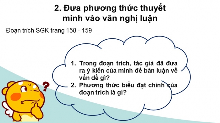 Giáo án điện tử Ngữ văn 12 bài: Luyện tập vận dụng kết hợp các phương thức biểu đạt trong bài văn nghị luận