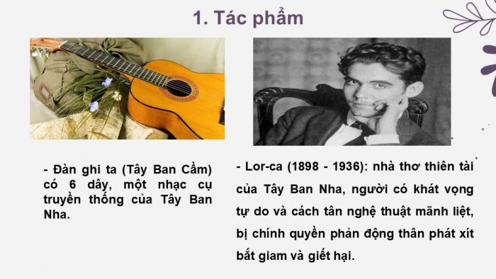 Giáo án điện tử Ngữ văn 12 bài: Đàn ghi ta của Lor-ca