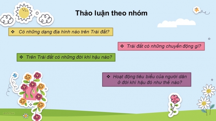 Giáo án điện tử bài 30: Ôn tập chủ đề trái đất và bầu trời