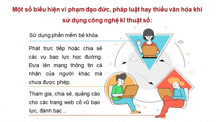 Giáo án điện tử Tin học 8 kết nối Bài 4: Đạo đức và văn hoá trong sử dụng công nghệ kĩ thuật số