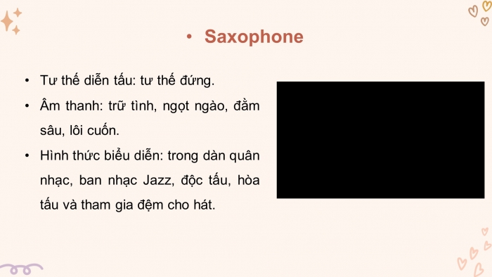 Giáo án điện tử Âm nhạc 8 chân trời Bài 6: Thường thức âm nhạc: Giới thiệu kèn trumpet và saxophone; Nghe nhạc: Nghe bài What a wonderful world