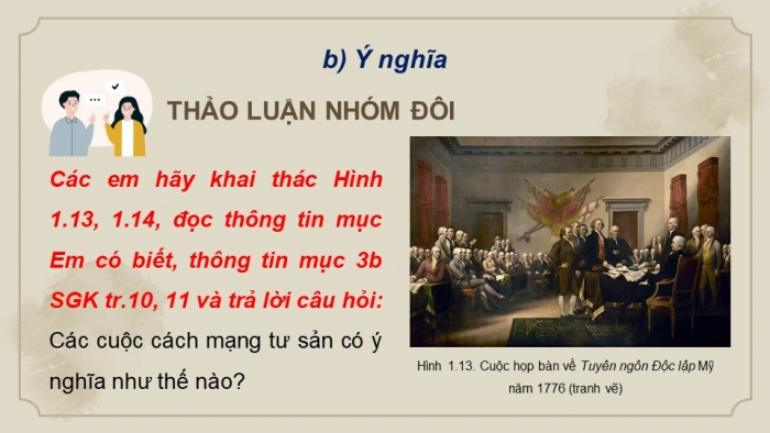 Giáo án điện tử Lịch sử 11 chân trời Bài 1: Một số vấn đề chung về cách mạng tư sản (P2)