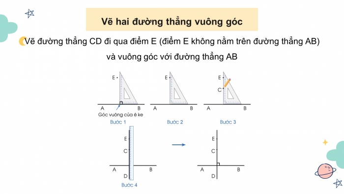 Giáo án điện tử Toán 4 cánh diều Bài 21: Hai đường thẳng vuông góc. Vẽ hai đường thẳng vuông góc