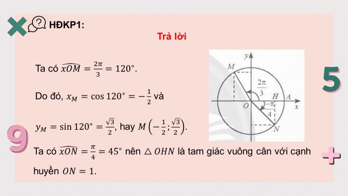 Giáo án điện tử Toán 11 chân trời Chương 1 Bài 2: Giá trị lượng giác của một góc lượng giác