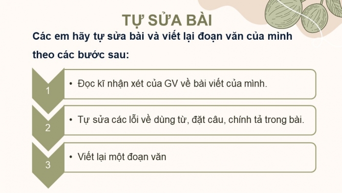 Giáo án điện tử Tiếng Việt 4 cánh diều Bài 7 Viết 1: Trả bài tả cây cối