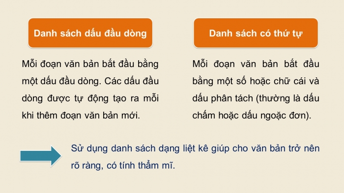 Giáo án điện tử Tin học 8 kết nối Bài 8a: Làm việc với danh sách dạng liệt kê và hình ảnh trong văn bản