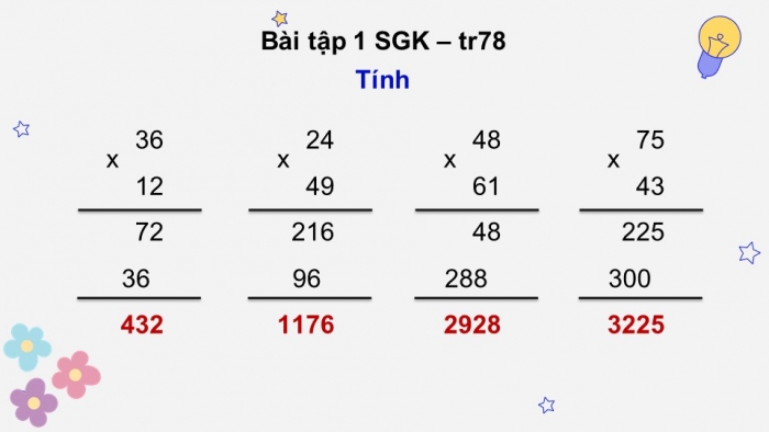 Giáo án điện tử Toán 4 cánh diều Bài 32. Nhân với số có hai chữ số