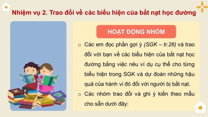 Giáo án điện tử HĐTN 8 chân trời (bản 2) Chủ đề 3: Xây dựng và giữ gìn các mối quan hệ - Hoạt động 2