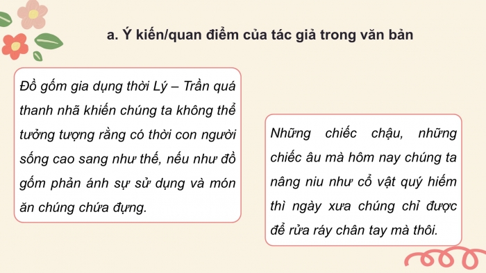 Giáo án điện tử Ngữ văn 11 chân trời Bài 4: Gốm gia dụng của người Việt