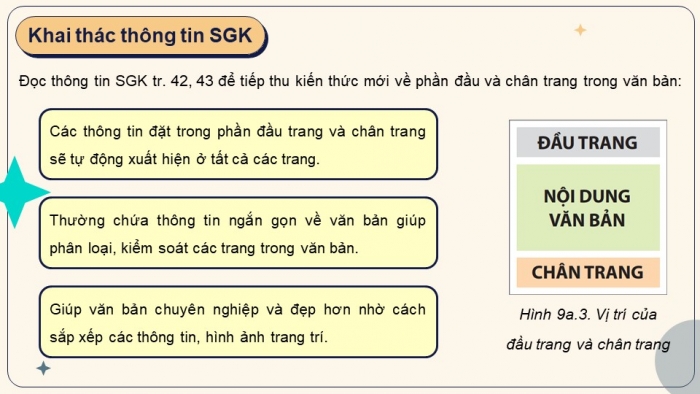 Giáo án điện tử Tin học 8 kết nối Bài 9a: Tạo đầu trang, chân trang cho văn bản