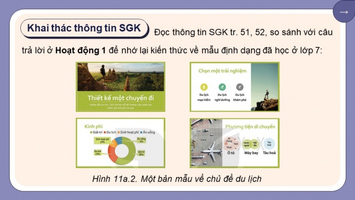 Giáo án điện tử Tin học 8 kết nối Bài 11a: Sử dụng bản mẫu tạo bài trình chiếu