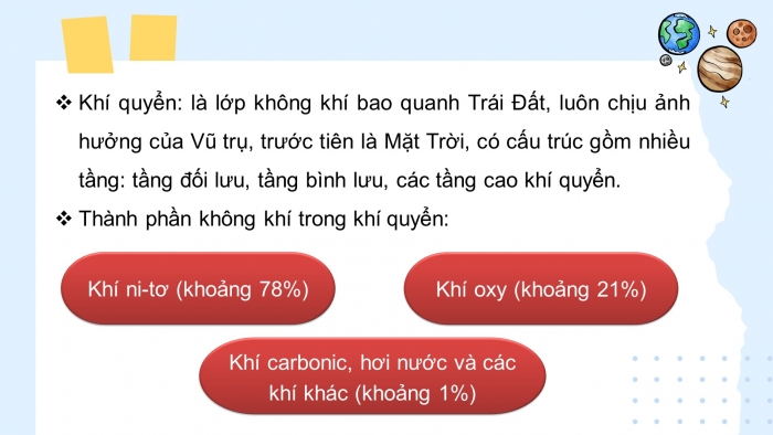 Giáo án điện tử bài 8: khí quyển, sự phân bố nhiệt độ không khí trên trái đất