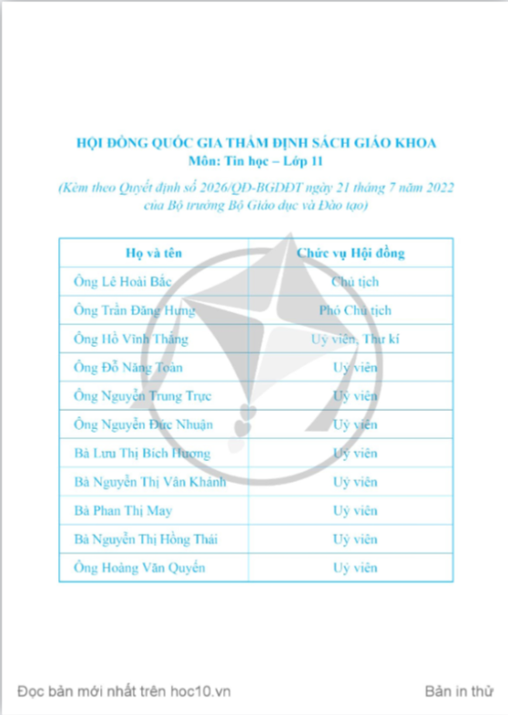 Tải PDF shs Tin học 11 định hướng Tin học ứng dụng Cánh diều