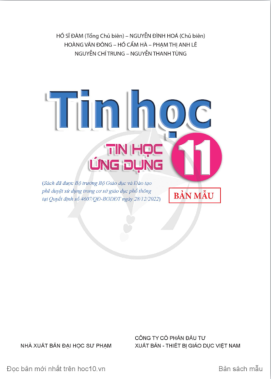 Tải PDF shs Tin học 11 định hướng Tin học ứng dụng Cánh diều