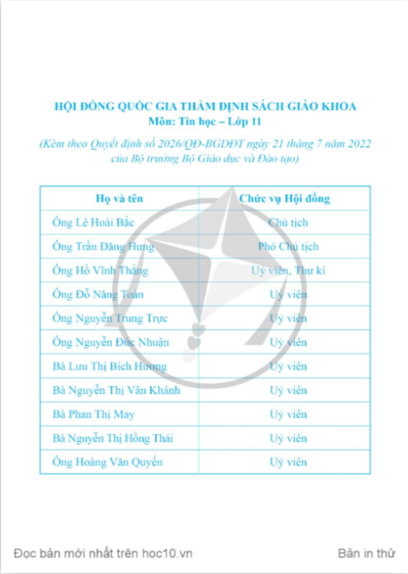 Tải PDF shs Tin học 11 định hướng Khoa học máy tính Cánh diều