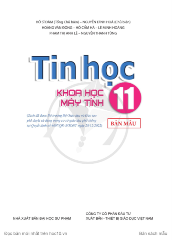 Tải PDF shs Tin học 11 định hướng Khoa học máy tính Cánh diều